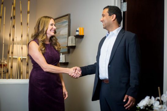 Dr. Kundaria with and actual patient at Nuance Facial Plastics
